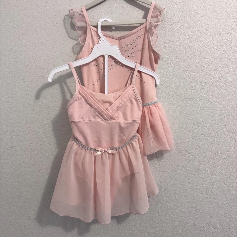 Bundle, Cat & Jack Light Pink Dance/Ballet Leotards and Skirt. Size 6/6X and 7/8